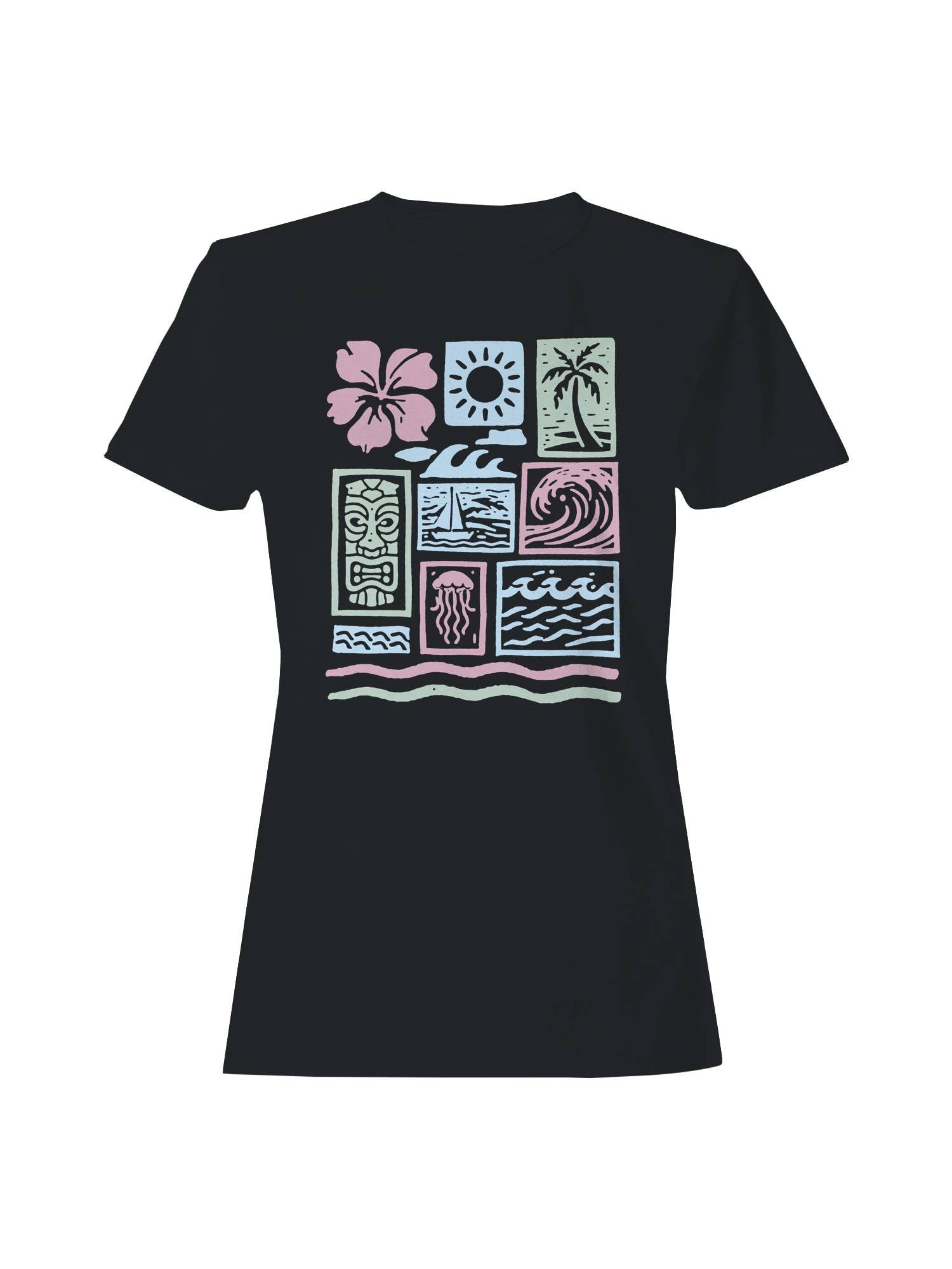 Tropical Vibes Ocean Graphic Women's - Adult & Kids T-Shirts, Sweatshirts & Hoodies apparel design preview 1