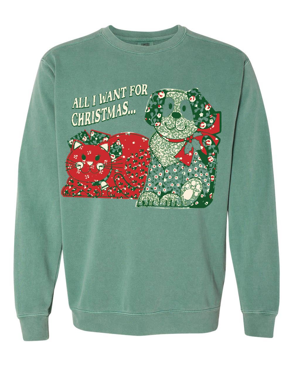 All I Want For Christmas Light Green Graphic - Adult & Kids T-Shirts, Sweatshirts & Hoodies apparel design preview 1