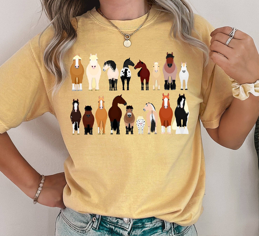 Horse Breeds Farm Animal Lover - Adult & Kids T-Shirts, Sweatshirts & Hoodies apparel design preview 1