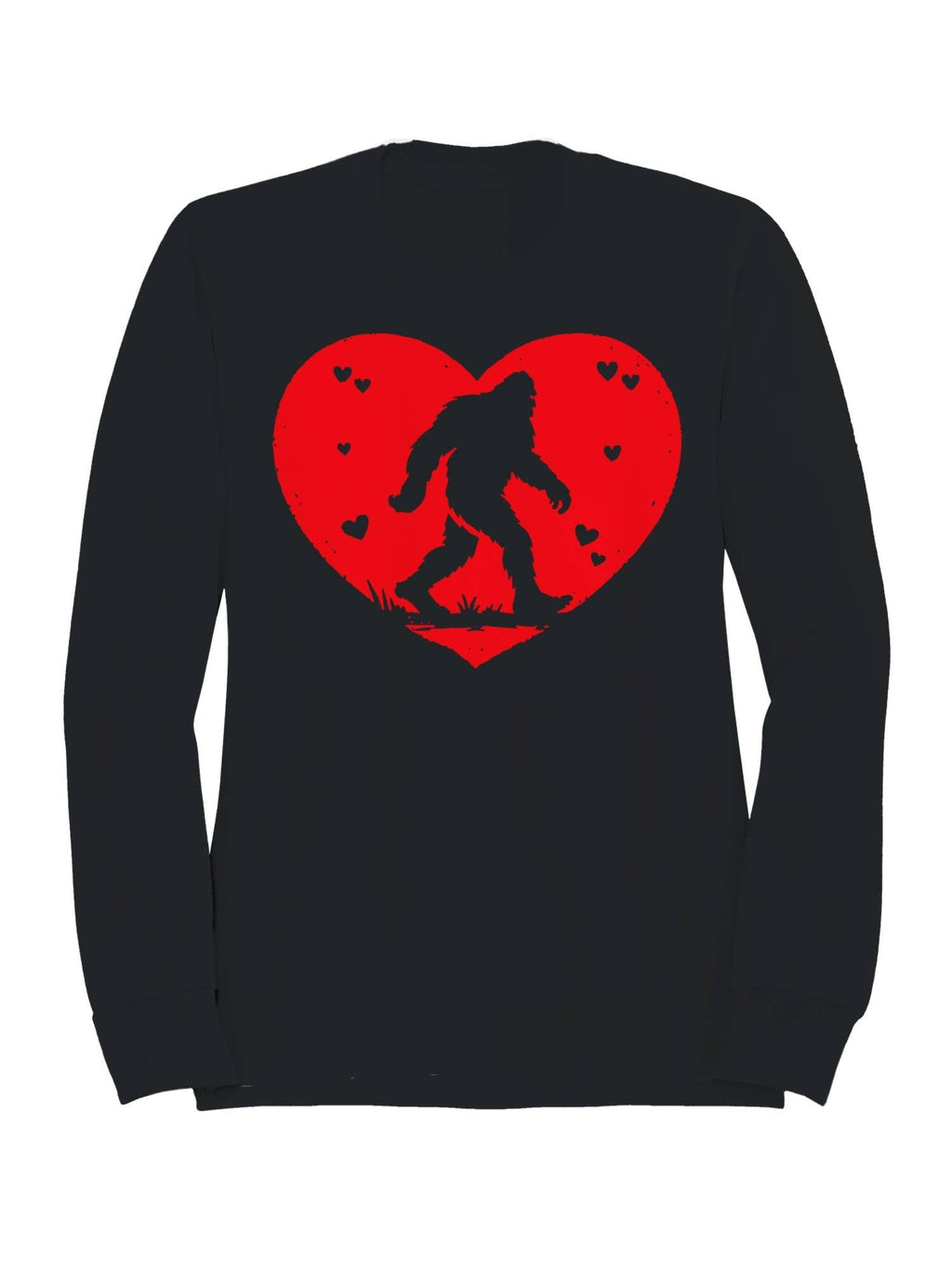 Sasquatch Valentine Heartbeat Men's - Adult & Kids T-Shirts, Sweatshirts & Hoodies apparel design preview 1