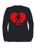 Sasquatch Valentine Heartbeat Men's - Adult & Kids T-Shirts, Sweatshirts & Hoodies apparel design preview 1