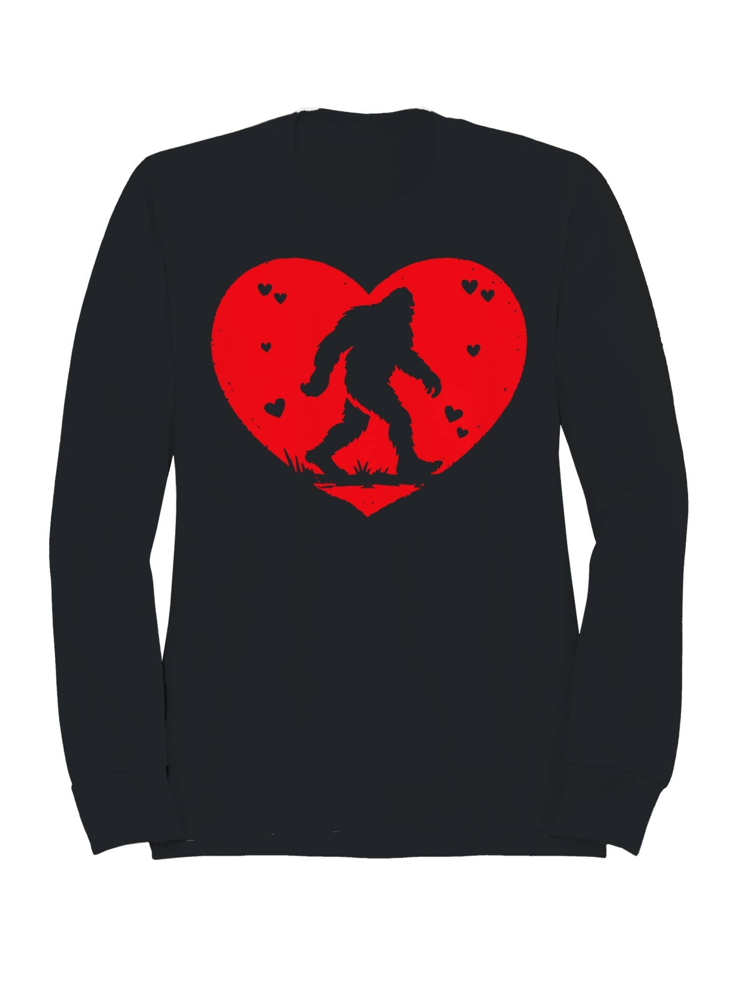Sasquatch Valentine Heartbeat Men's - Adult & Kids T-Shirts, Sweatshirts & Hoodies apparel design preview 1