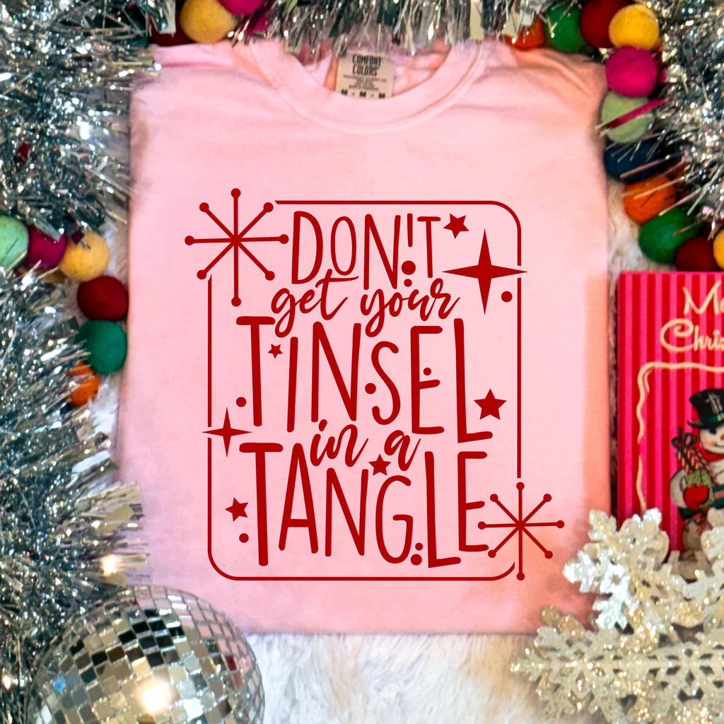 Tinsel in A Tangle Christmas 2025 Comfort Color - Adult & Kids T-Shirts, Sweatshirts & Hoodies apparel design preview 1