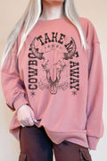 Cowboy Take Me Away Cow Oversize Graphic Terry - Adult & Kids T-Shirts, Sweatshirts & Hoodies apparel design preview 1
