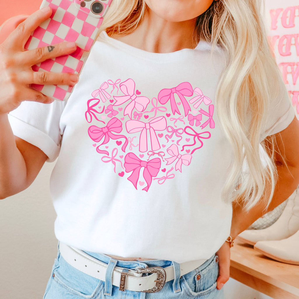Heart of Coquette Bows Graphic Comfort Colors - Adult & Kids T-Shirts, Sweatshirts & Hoodies apparel design preview 1