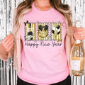 Faux Gold Glitter Happy New Year Coquette - Adult & Kids T-Shirts, Sweatshirts & Hoodies apparel design preview 1