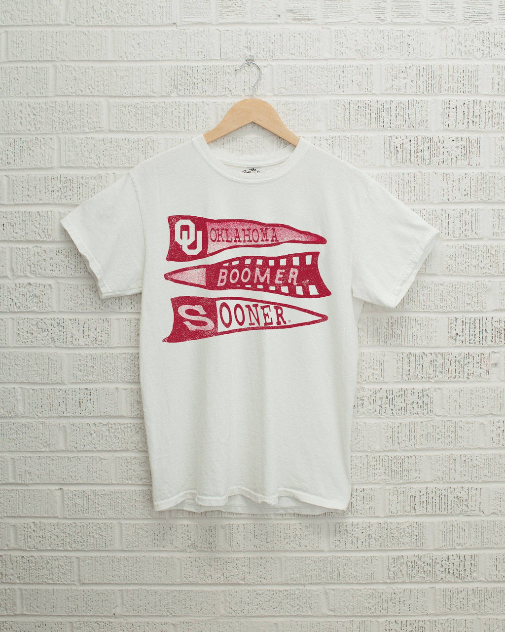 Ou Oklahoma Sooners Pennant White Comfort Colors - Adult & Kids T-Shirts, Sweatshirts & Hoodies apparel design preview 1