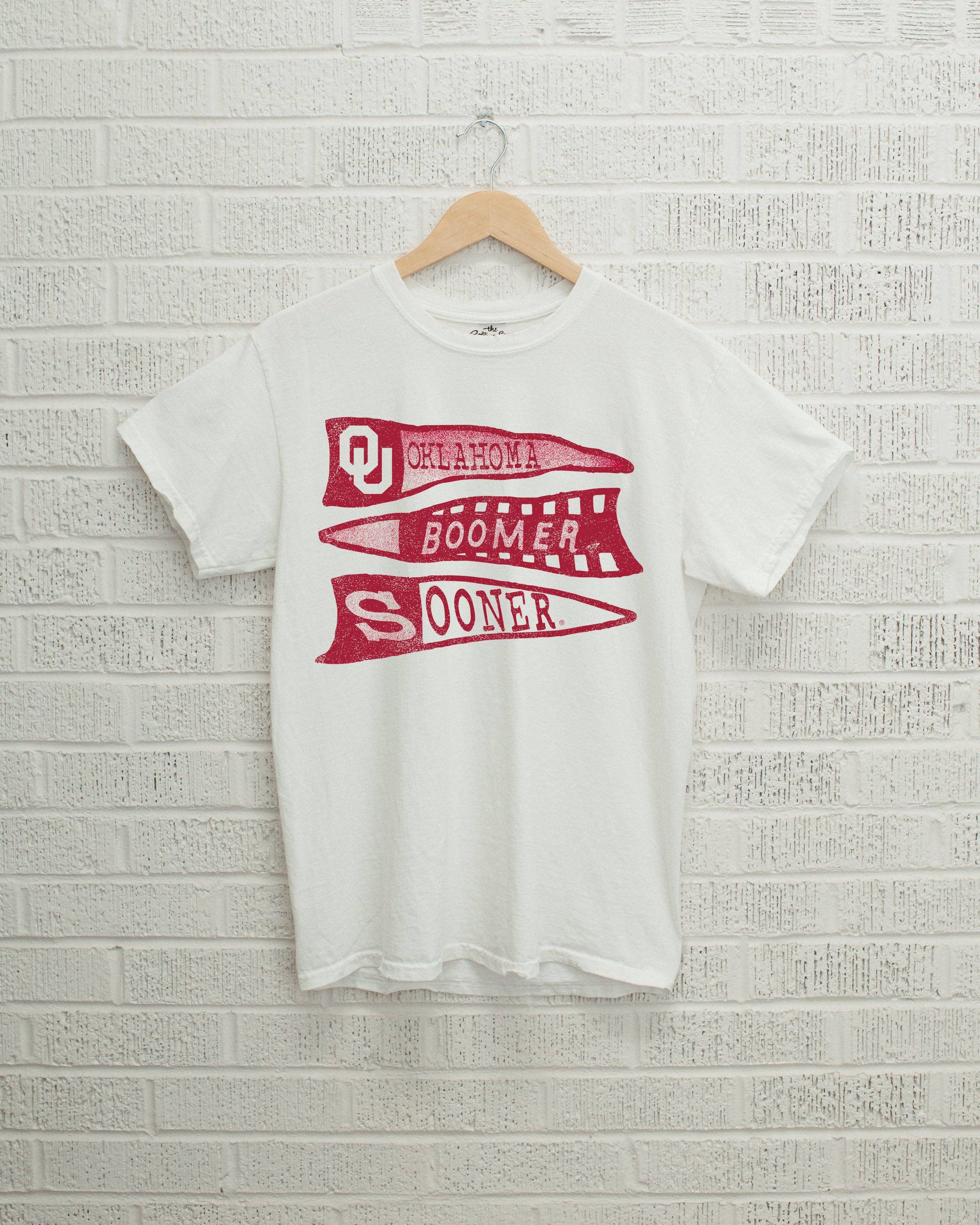 Ou Oklahoma Sooners Pennant White Comfort Colors - Adult & Kids T-Shirts, Sweatshirts & Hoodies apparel design preview 1