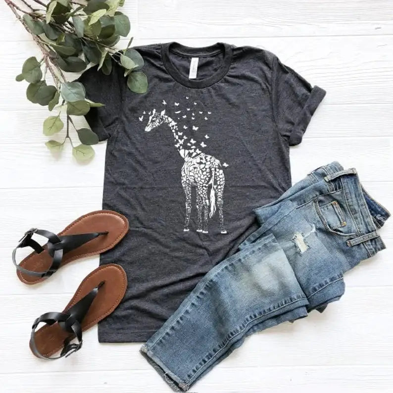 Giraffe and Butterfly - Adult & Kids T-Shirts, Sweatshirts & Hoodies apparel design preview 1