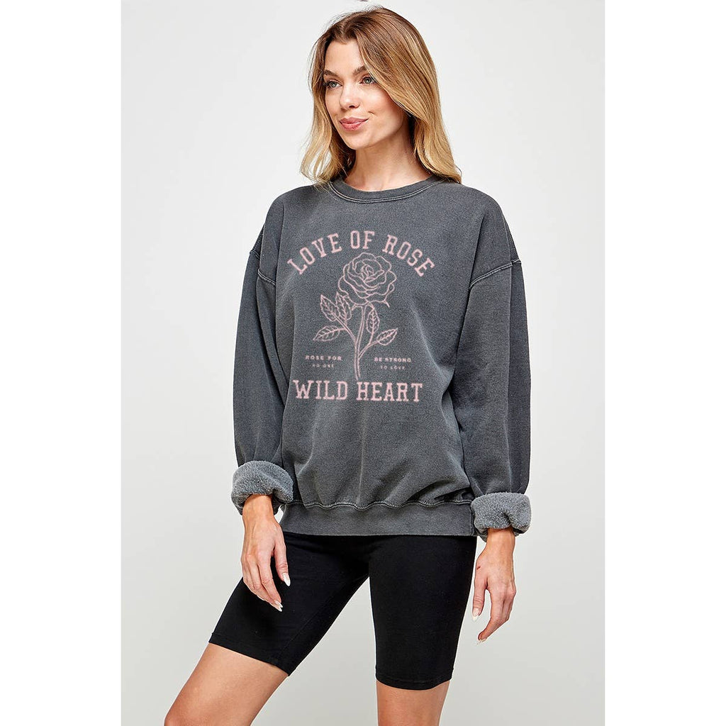 Love of Rose Graphic Pigment Dye - Adult & Kids T-Shirts, Sweatshirts & Hoodies apparel design preview 1