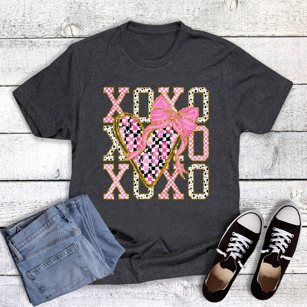 Valentine Xoxo Heart Gold Multi Graphic - Adult & Kids T-Shirts, Sweatshirts & Hoodies apparel design preview 1