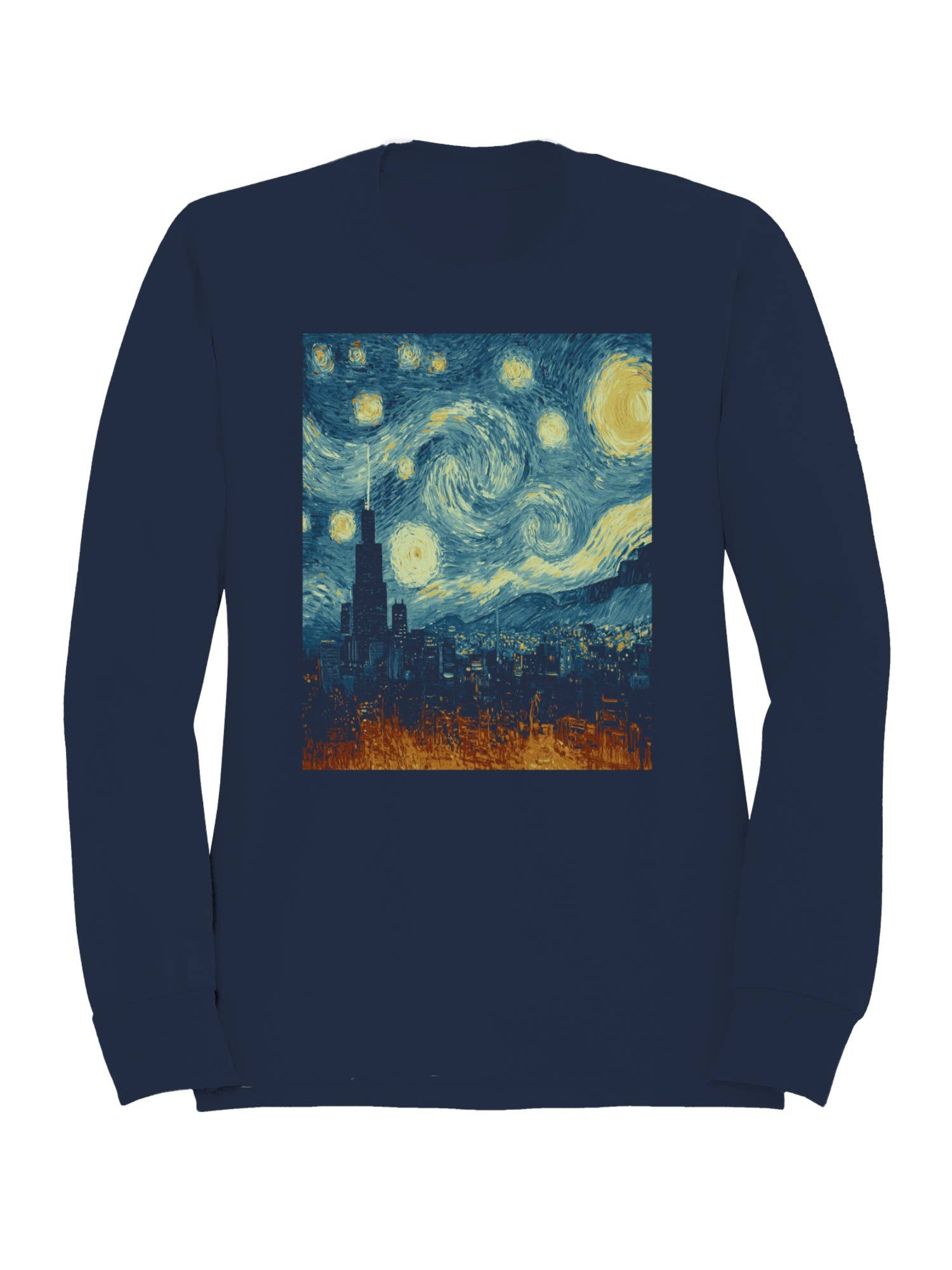 Starry Skyline Cityscape Art Women's - Adult & Kids T-Shirts, Sweatshirts & Hoodies apparel design preview 1