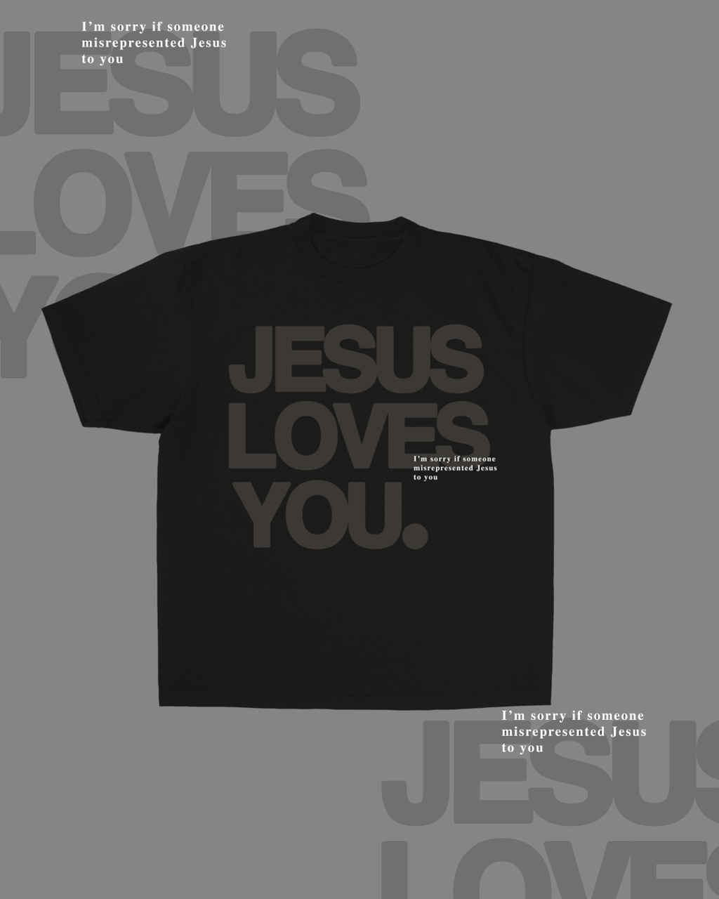 Monochrome "I'm Sorry" Jet Black - Adult & Kids T-Shirts, Sweatshirts & Hoodies apparel design preview 1