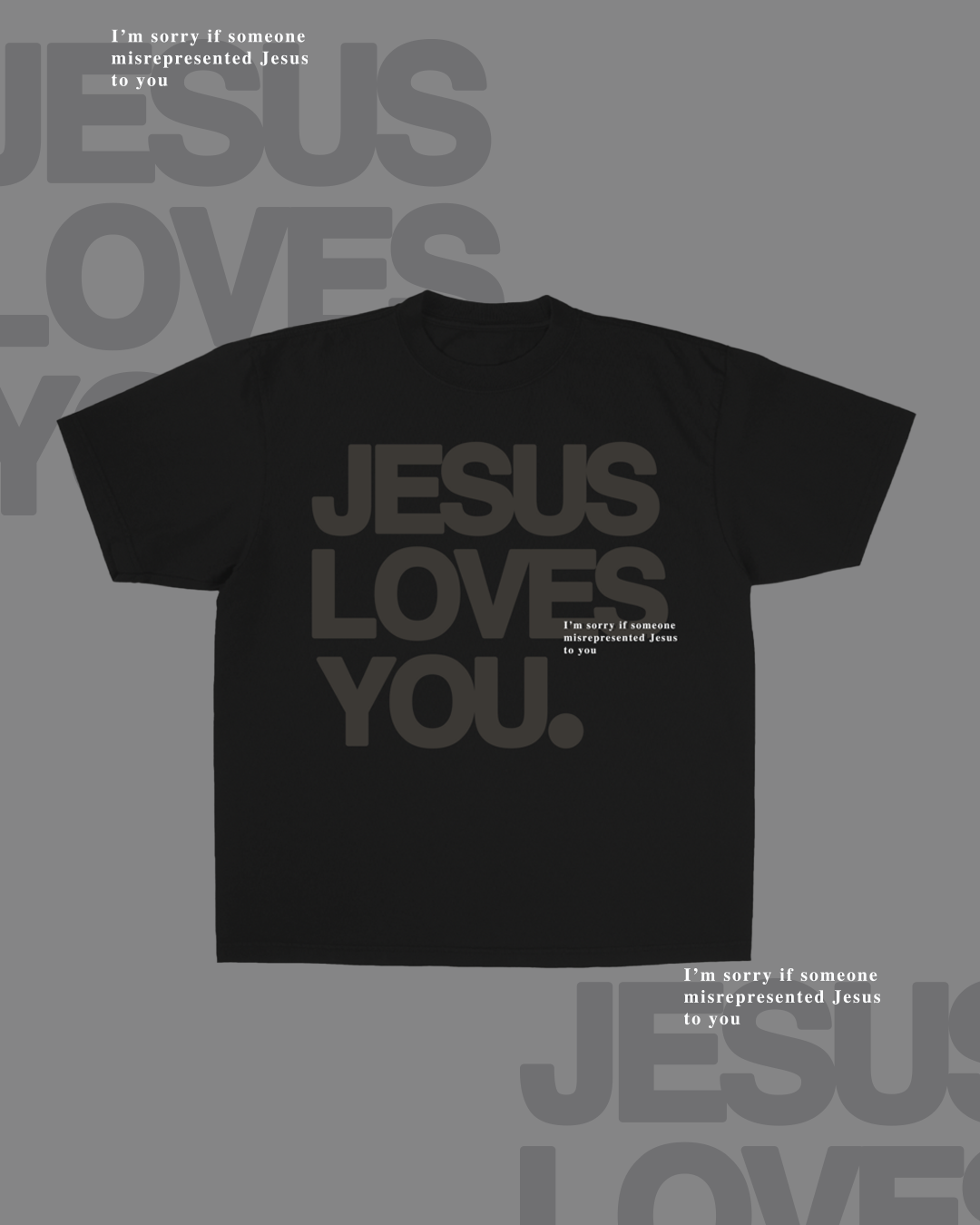 Monochrome "I'm Sorry" Jet Black - Adult & Kids T-Shirts, Sweatshirts & Hoodies apparel design preview 1