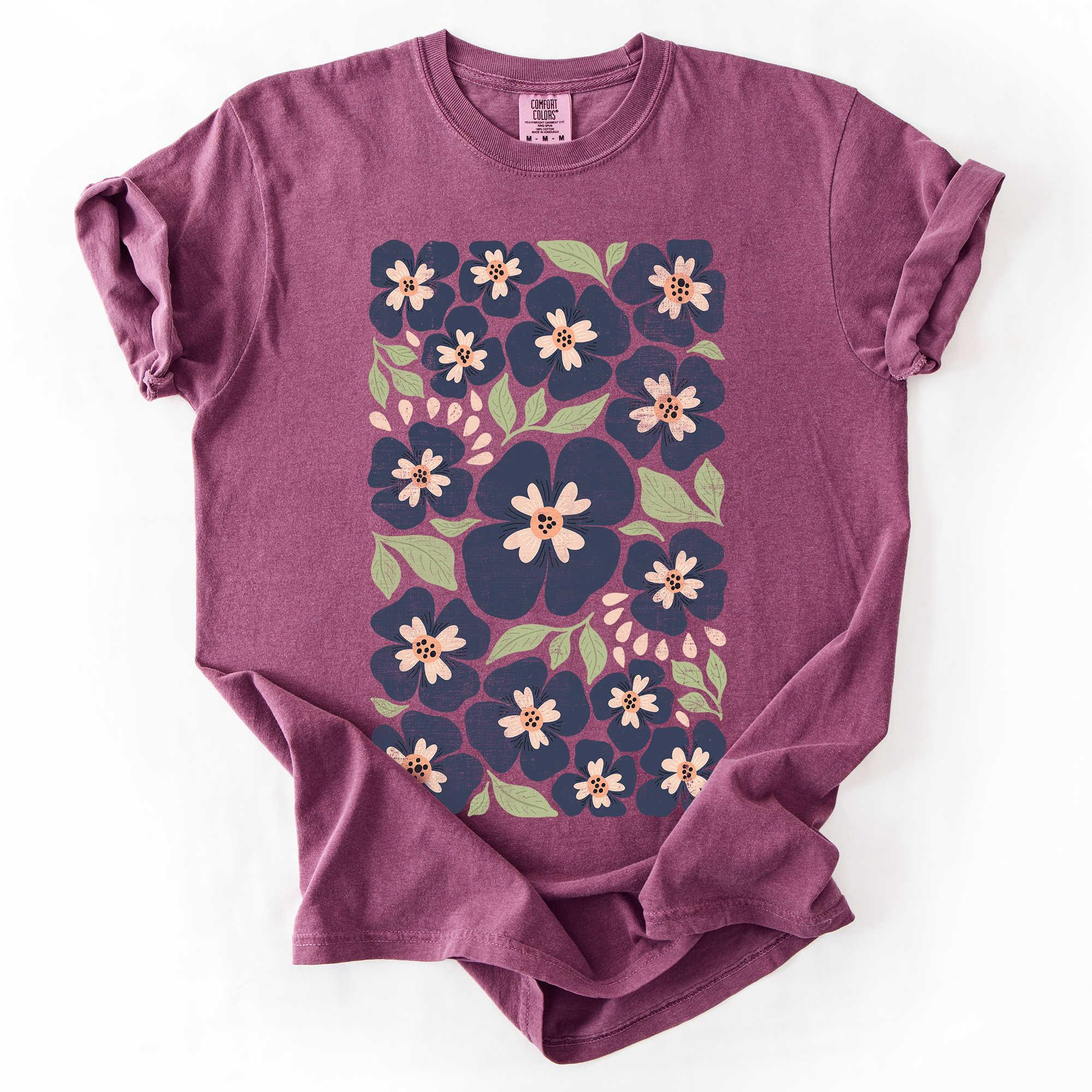 Blue Wildflower Allover Floral, Vintage Boho, Nature - Adult & Kids T-Shirts, Sweatshirts & Hoodies apparel design preview 1