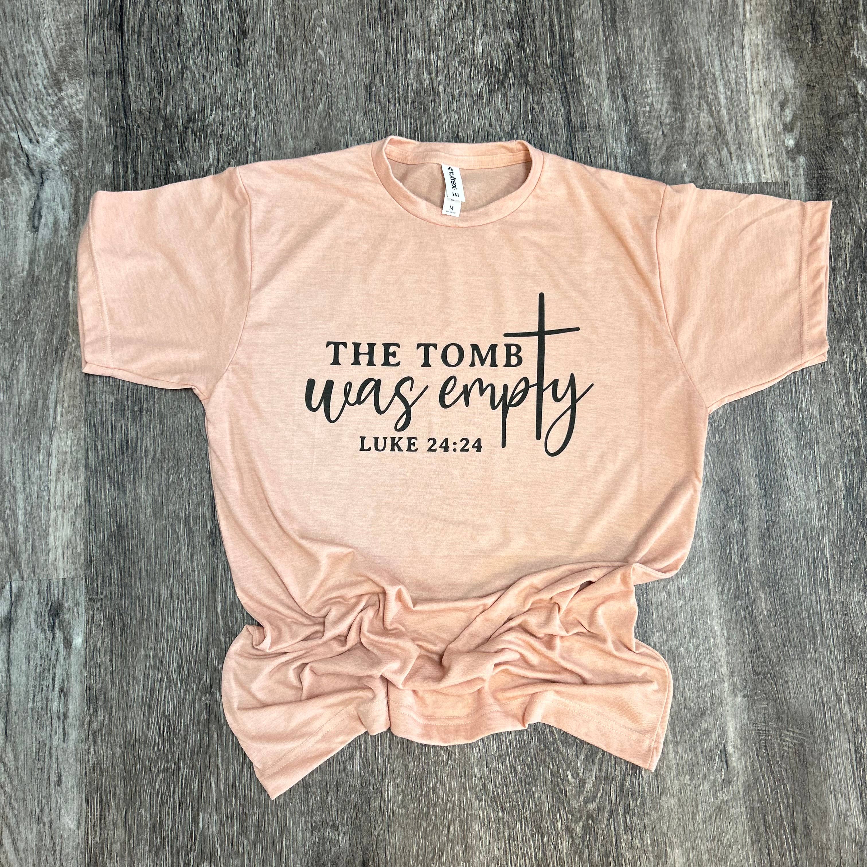The Tomb Was Empty On Peach - Adult & Kids T-Shirts, Sweatshirts & Hoodies apparel design preview 1