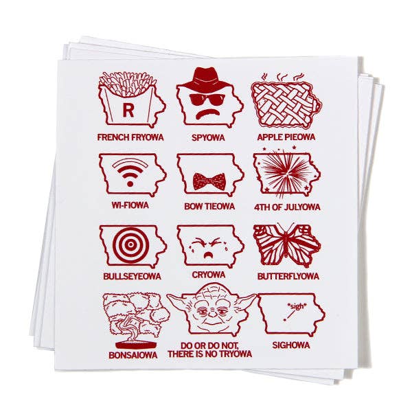 Faces of Iowa Sticker - Adult & Kids T-Shirts, Sweatshirts & Hoodies apparel design preview 1