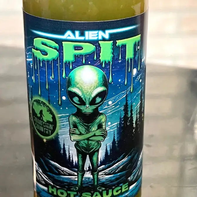 Alien Spit Jalapeno Hot Sauce (CASE/24) - Adult & Kids T-Shirts, Sweatshirts & Hoodies apparel design preview 1