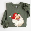Retro Santa, Red Christmas Sparkles, Vintage Xmas - Adult & Kids T-Shirts, Sweatshirts & Hoodies apparel design preview 1