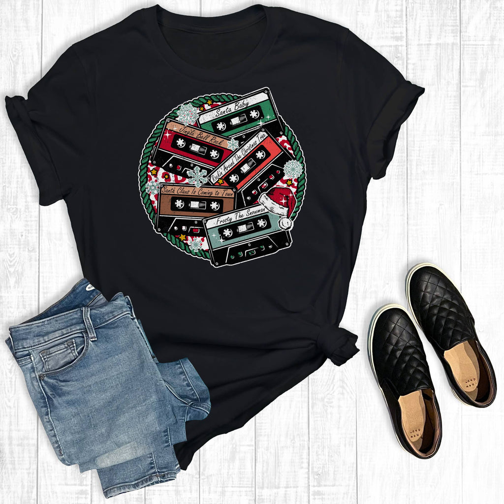 Christmas Music Cassette Tapes - Adult & Kids T-Shirts, Sweatshirts & Hoodies apparel design preview 1