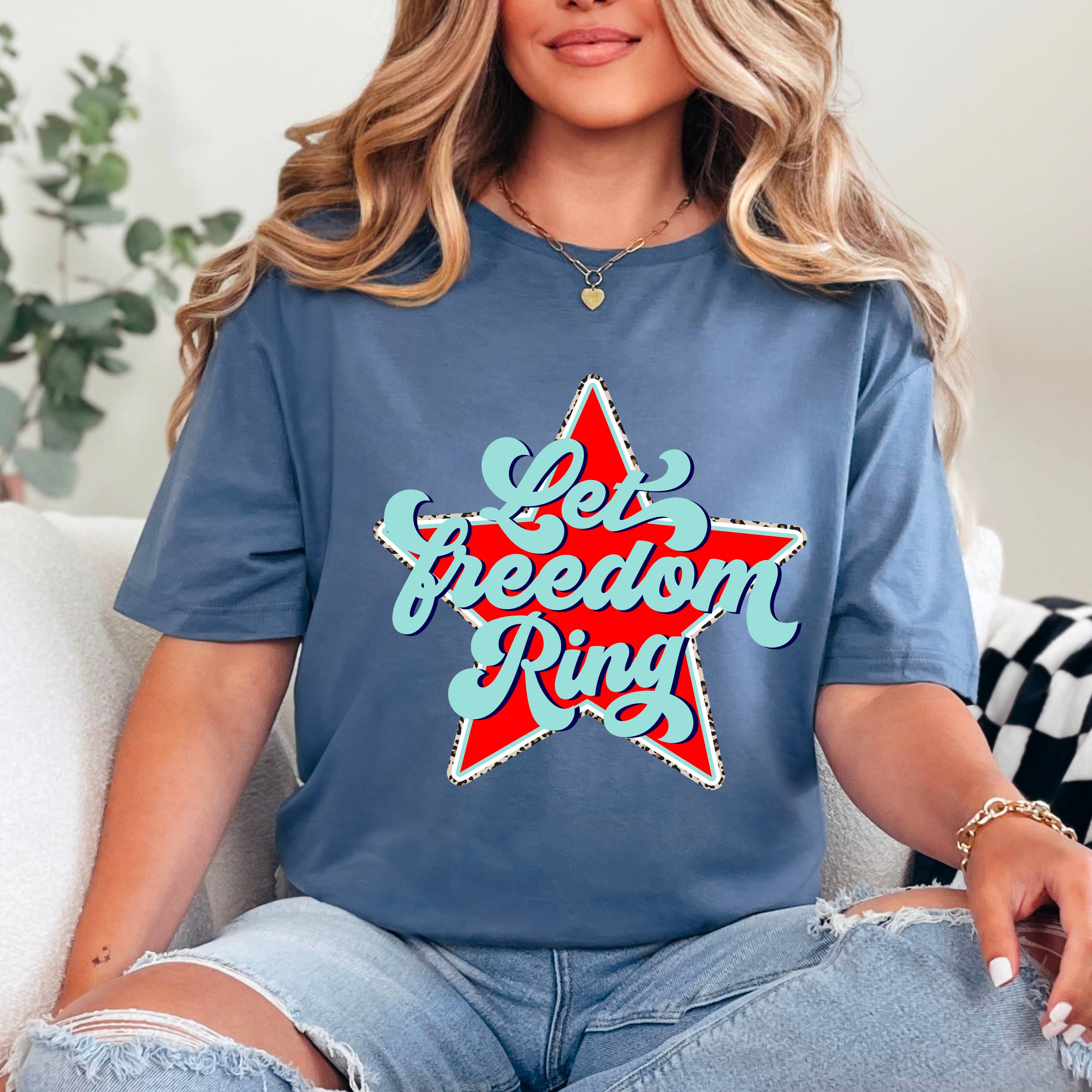Let Freedom Ring July 4th Graphic Gildan - Adult & Kids T-Shirts, Sweatshirts & Hoodies apparel design preview 1