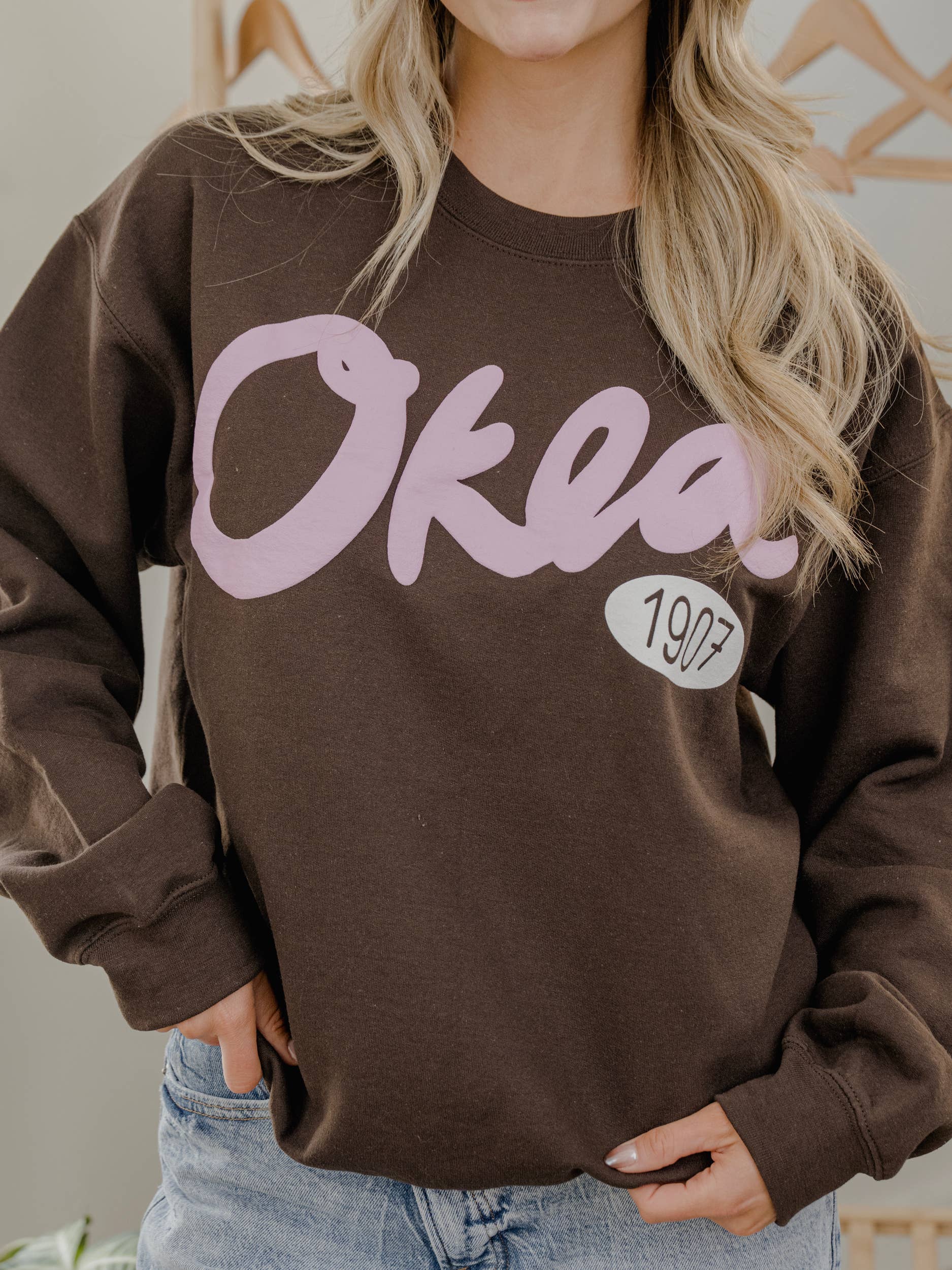Oklahoma Okla 1907 Puff Ink Dark Brown - Adult & Kids T-Shirts, Sweatshirts & Hoodies apparel design preview 1