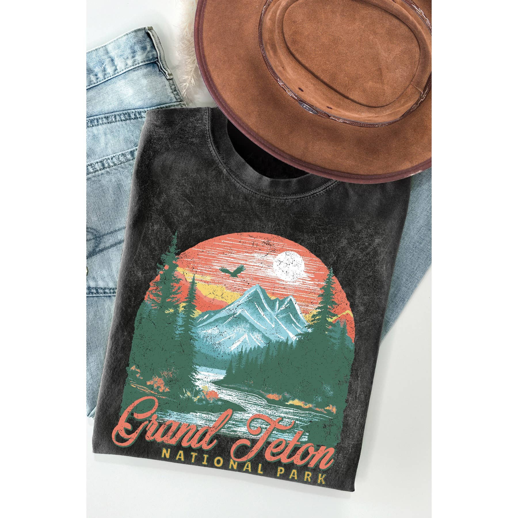 Grand Tenton Mineral Wash - Adult & Kids T-Shirts, Sweatshirts & Hoodies apparel design preview 1