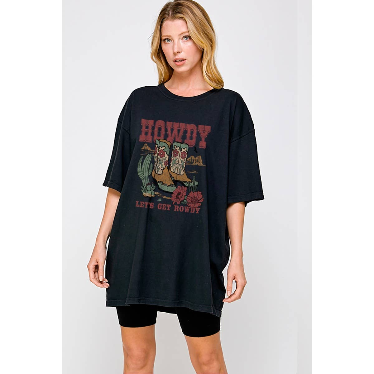 Howdy Lets Get Rowdy Vintage Graphic Oversized - Adult & Kids T-Shirts, Sweatshirts & Hoodies apparel design preview 1