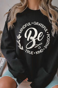 Be Kind Mindful Grateful Positive Graphic Brushed - Adult & Kids T-Shirts, Sweatshirts & Hoodies apparel design preview 1