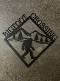 Bigfoot Crossing Sign ("Big Sky") - Adult & Kids T-Shirts, Sweatshirts & Hoodies apparel design preview 1