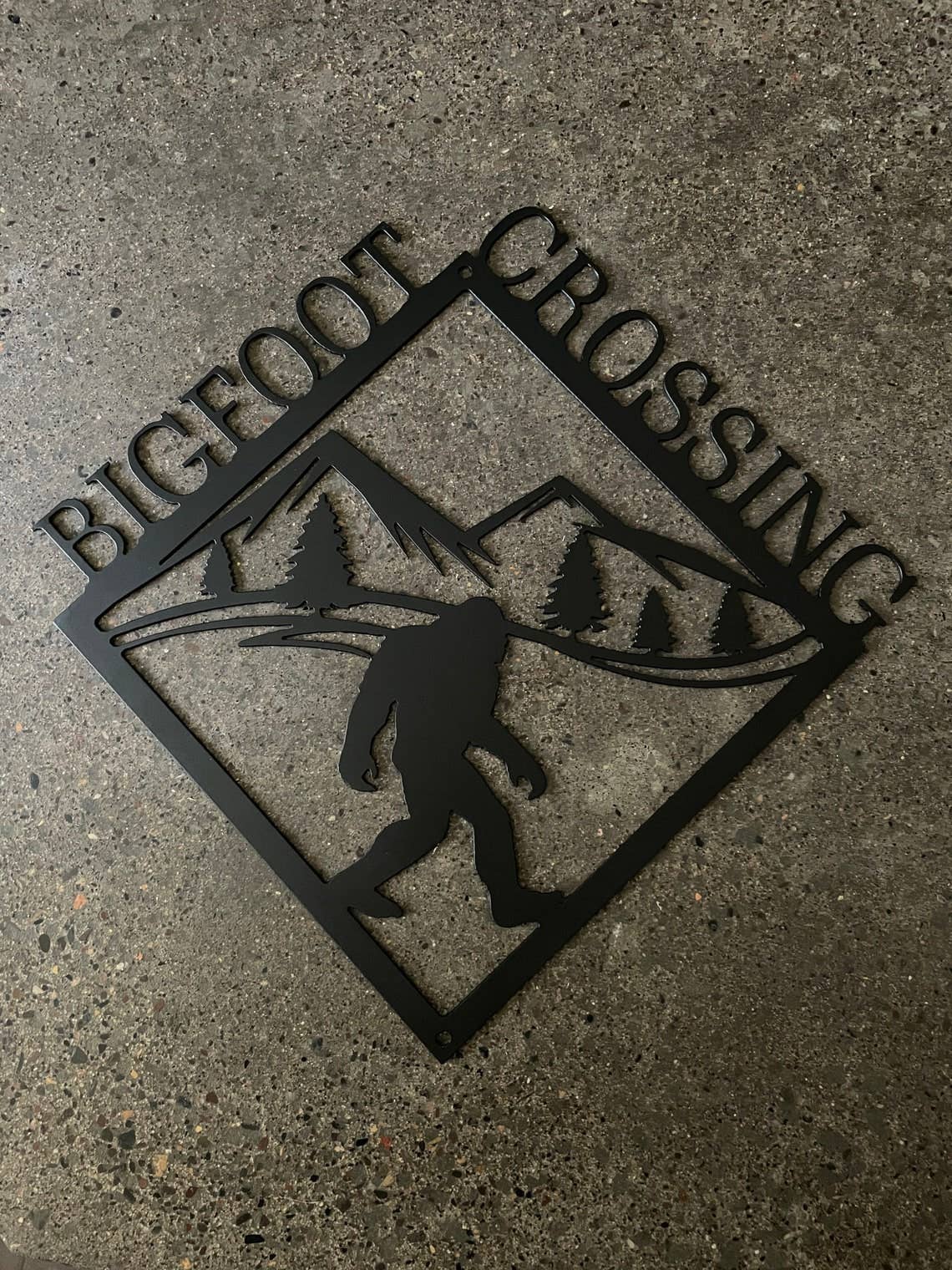 Bigfoot Crossing Sign ("Big Sky") - Adult & Kids T-Shirts, Sweatshirts & Hoodies apparel design preview 1