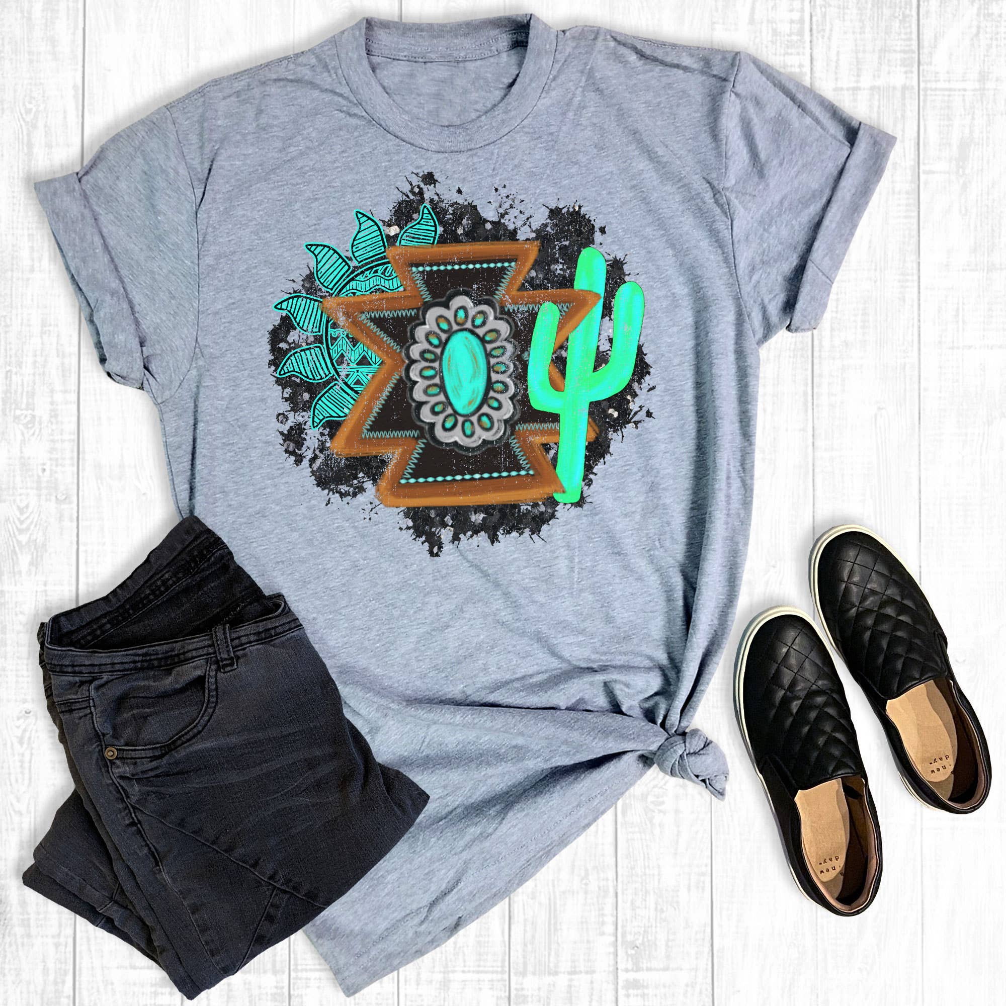 Cactus Aztec Jewel - Adult & Kids T-Shirts, Sweatshirts & Hoodies apparel design preview 1