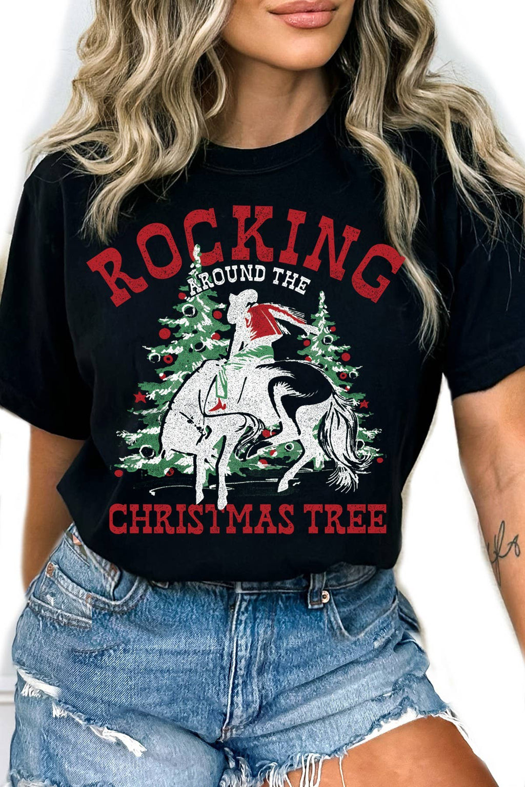 Rocking Christmas Tree Graphic Print Top - Adult & Kids T-Shirts, Sweatshirts & Hoodies apparel design preview 1