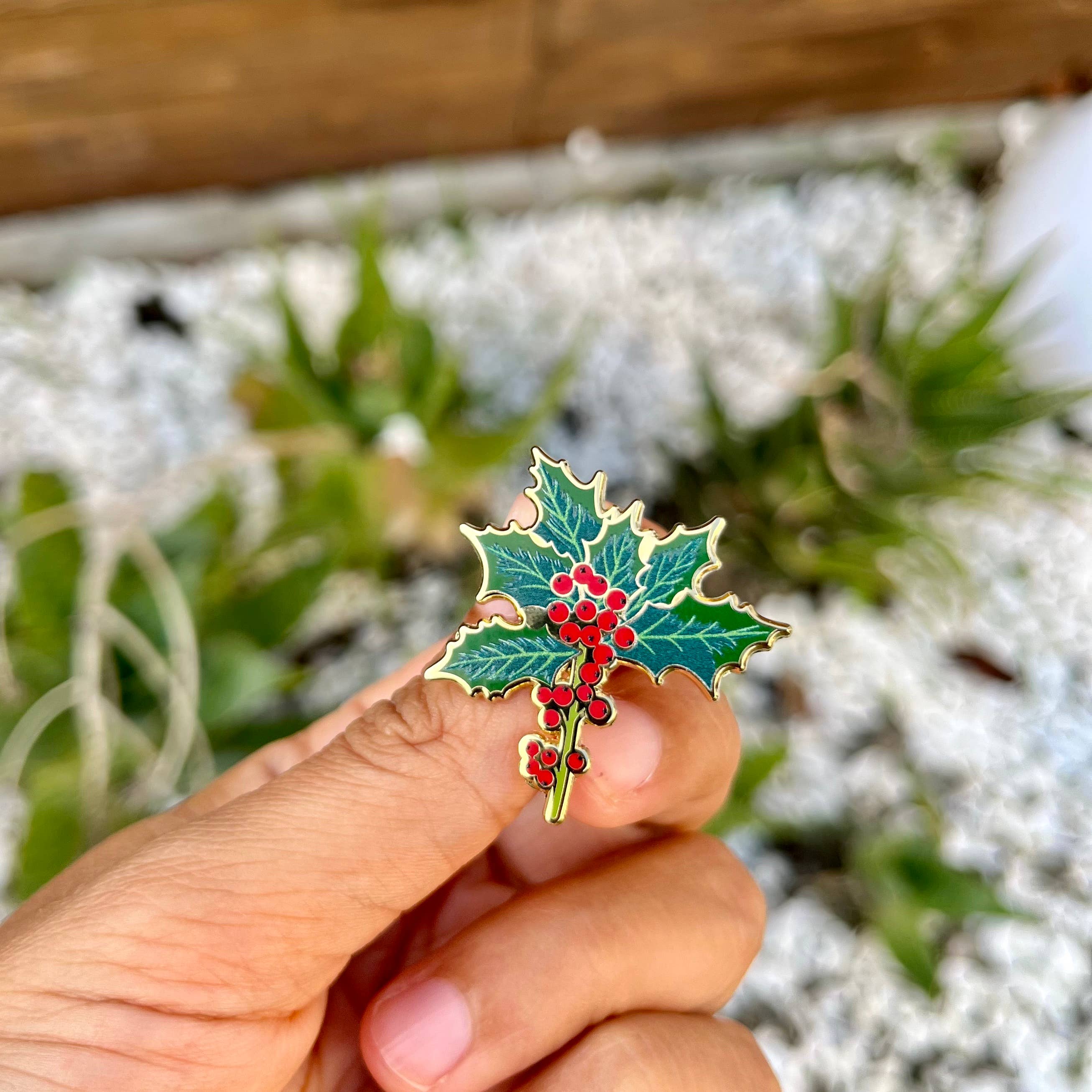 Holly Flower Lapel Pin December Birth Month - Adult & Kids T-Shirts, Sweatshirts & Hoodies apparel design preview 1