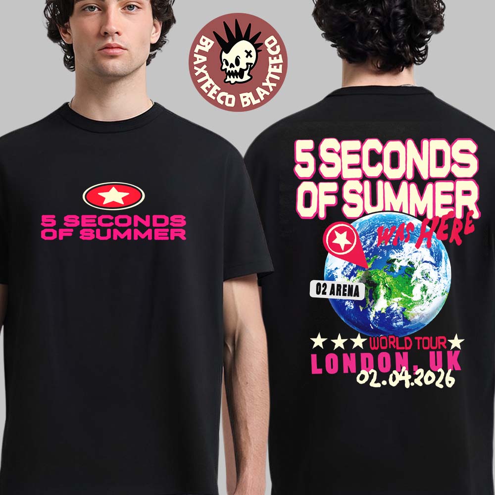 5 Seconds Of Summer London UK 2026 Tour Event Merch - Adult & Kids T-Shirts, Sweatshirts & Hoodies apparel design preview 1