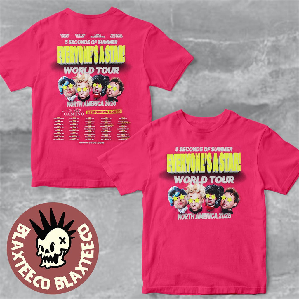 5 Seconds of Summer Everyone's A Star World Tour - Adult & Kids T-Shirts, Sweatshirts & Hoodies apparel design preview 1
