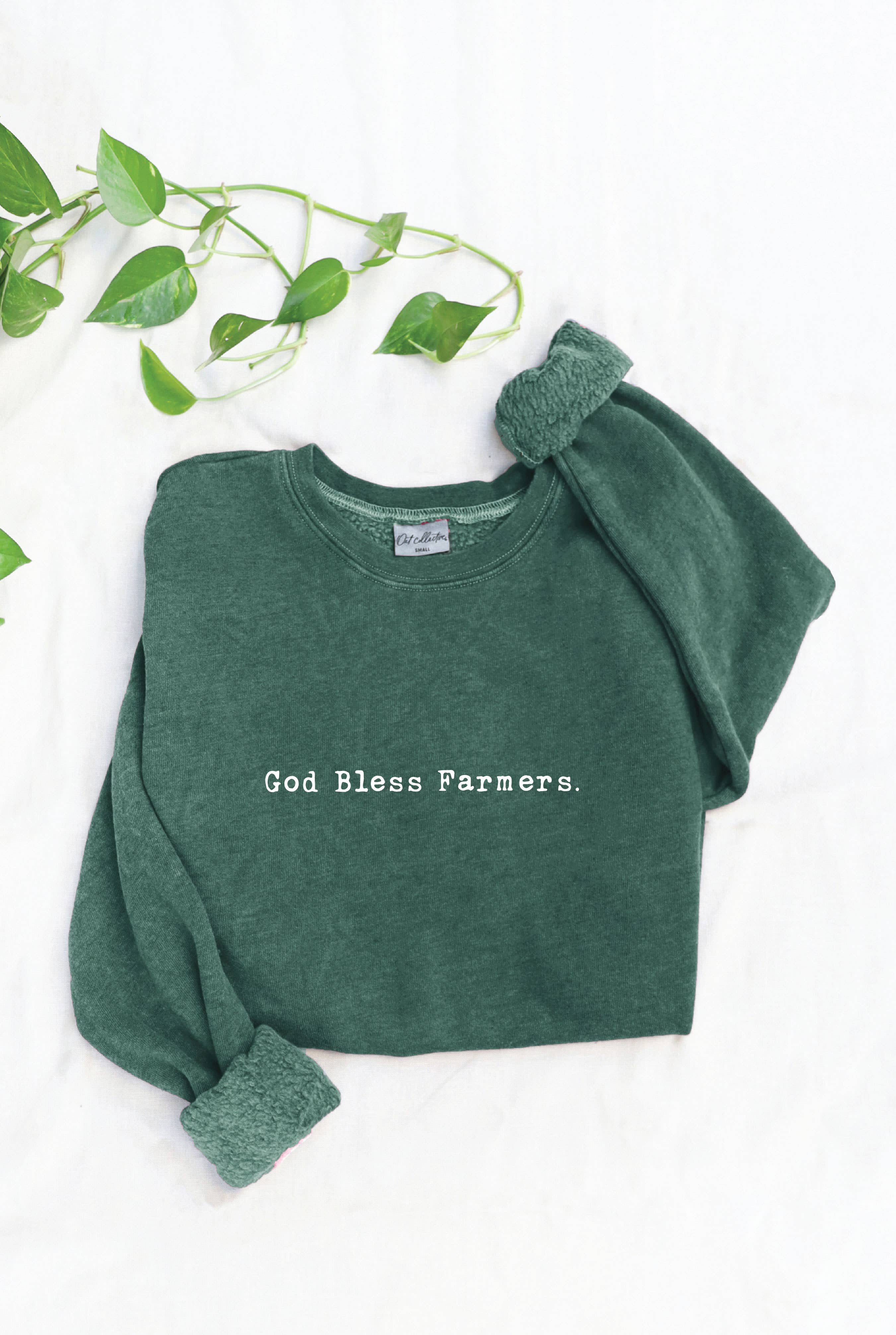 God Bless Farmers. Mineral Washed Graphic - Adult & Kids T-Shirts, Sweatshirts & Hoodies apparel design preview 1