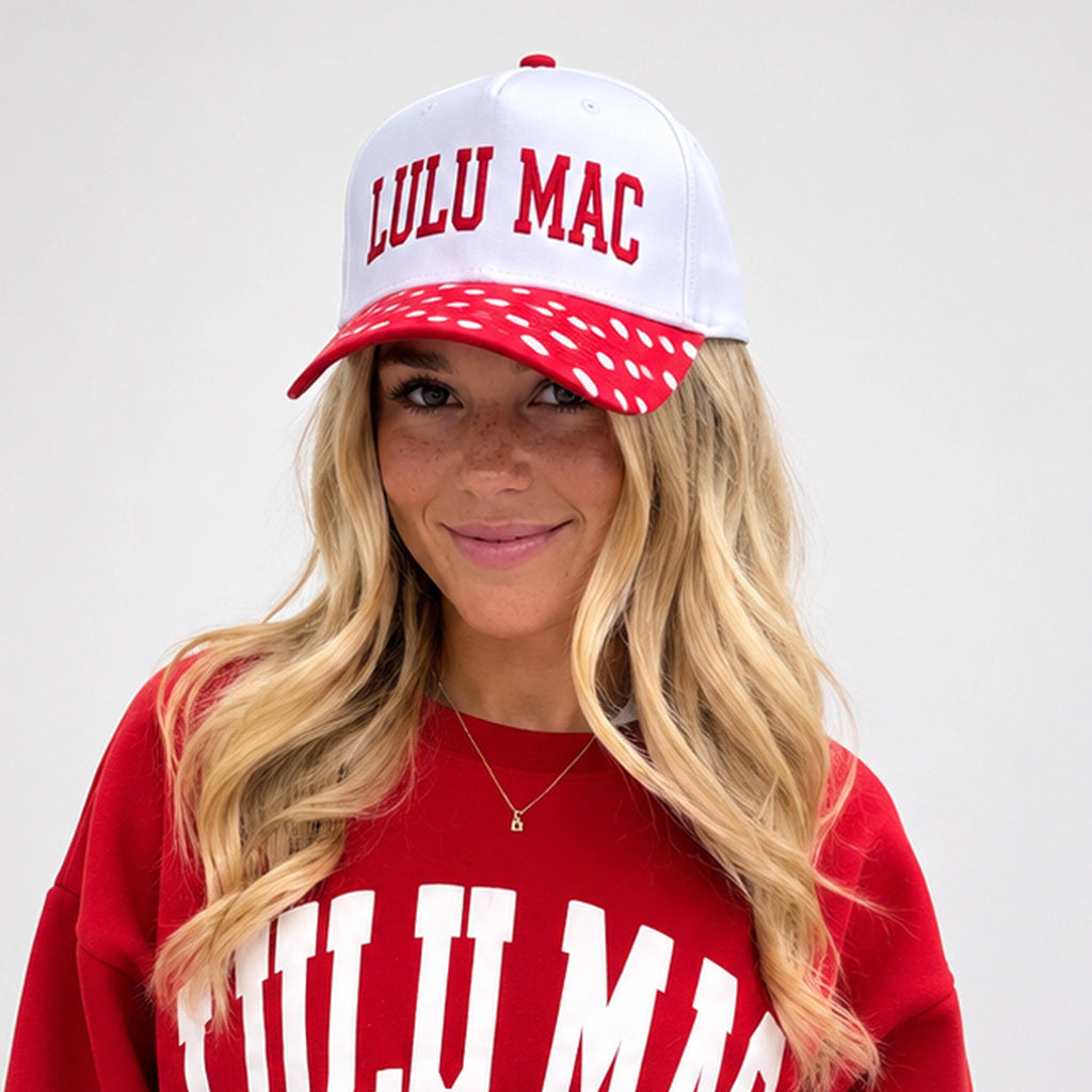 LM-CP-1002 Red/White Dot Cap - Adult & Kids T-Shirts, Sweatshirts & Hoodies apparel design preview 1