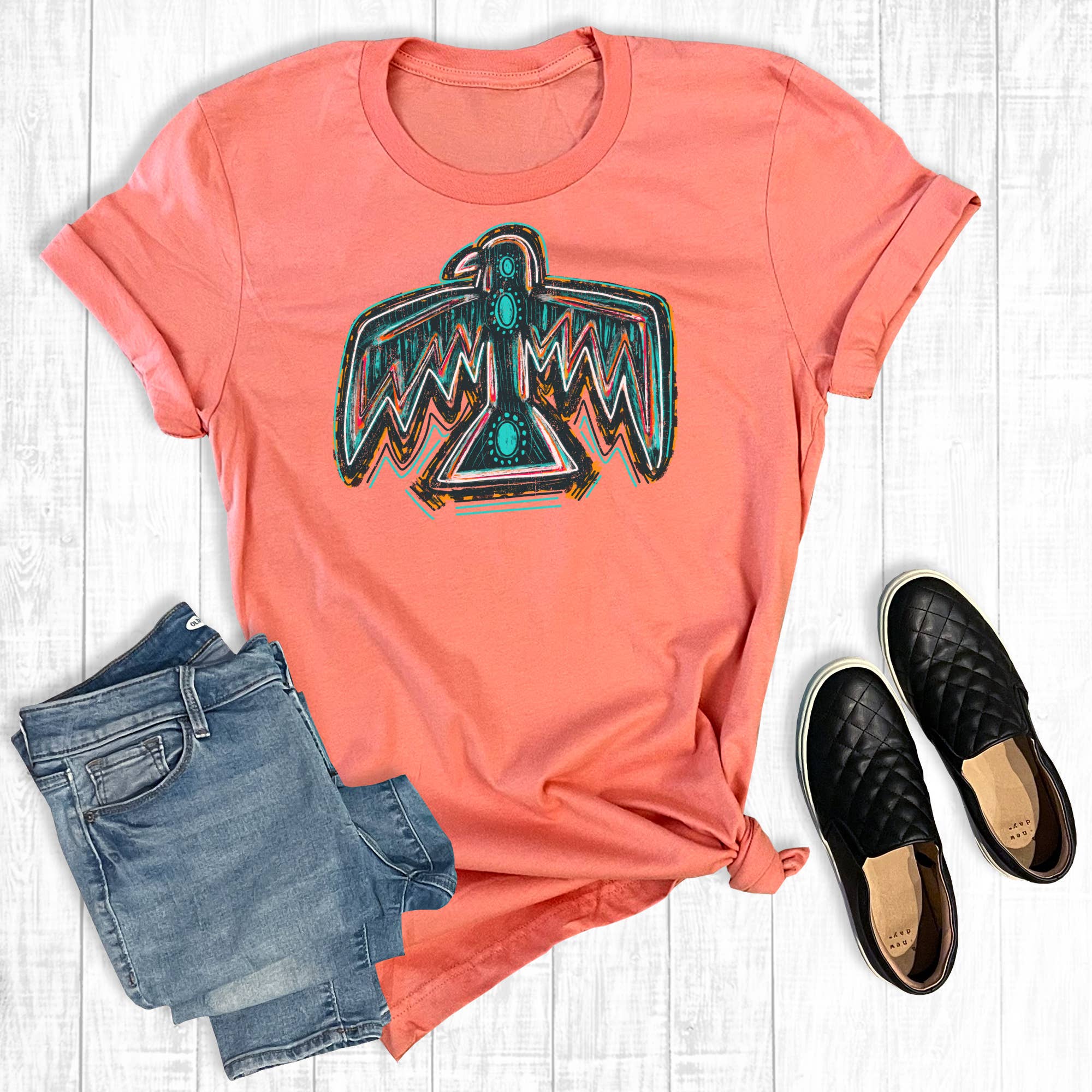 Turquoise Thunderbird - Adult & Kids T-Shirts, Sweatshirts & Hoodies apparel design preview 1