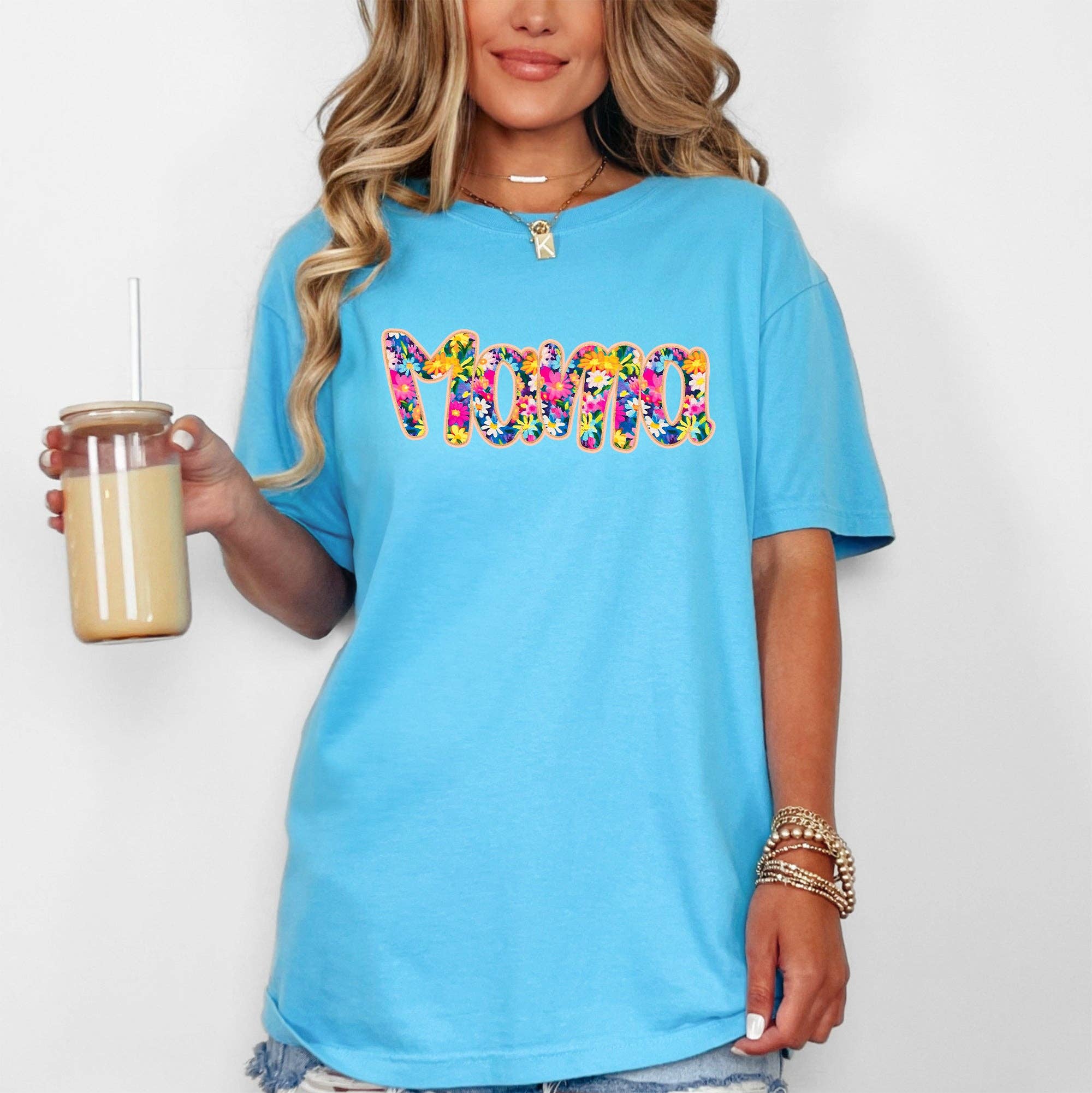 Mama, Floral, Flowers, Mother's Day, Bright, Pastels - Adult & Kids T-Shirts, Sweatshirts & Hoodies apparel design preview 1
