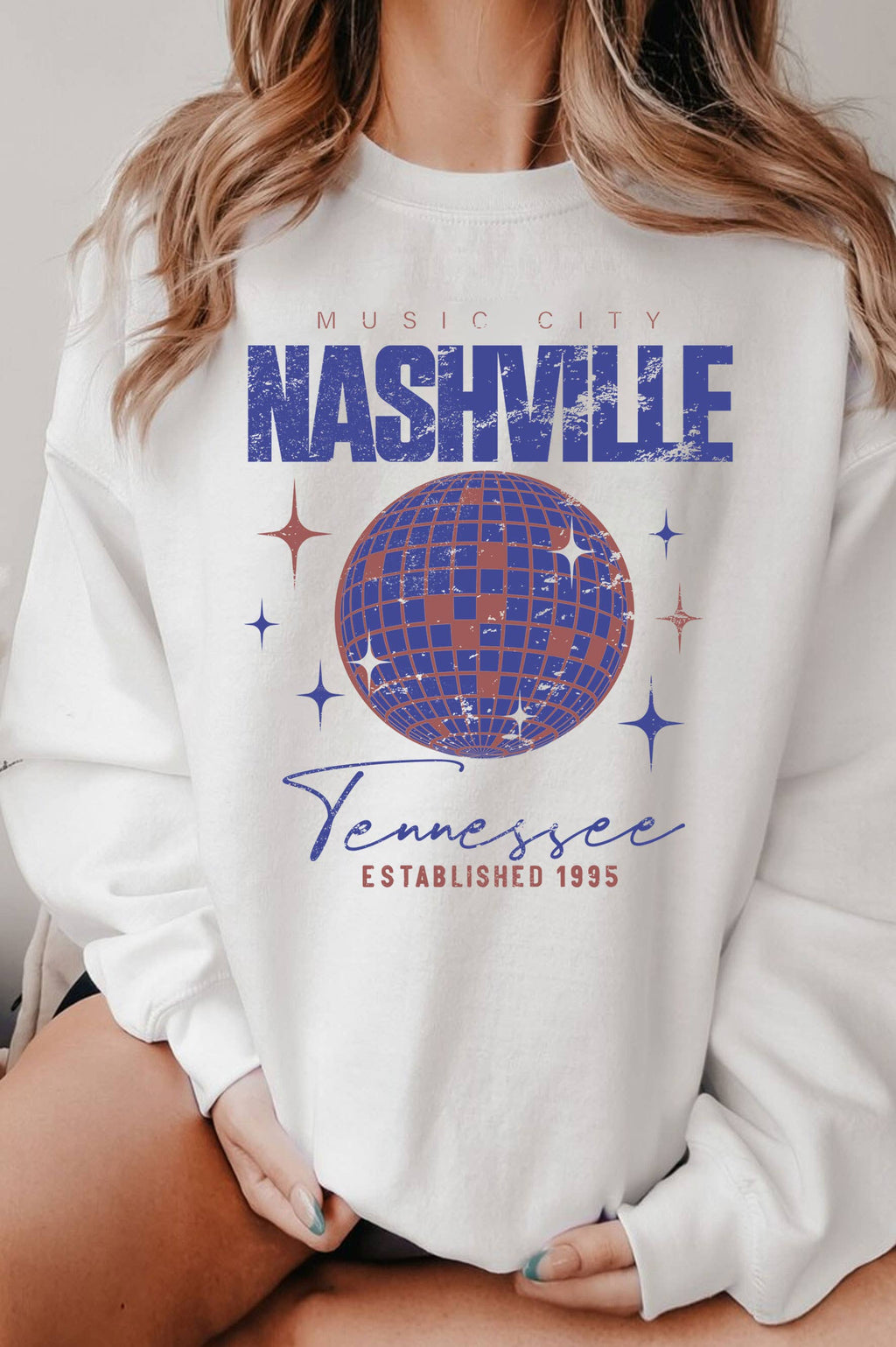 Nashville Disco Ball Graphic Brushed - Adult & Kids T-Shirts, Sweatshirts & Hoodies apparel design preview 1