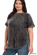 SI-25676 Plus Size French Terry Acid Wash Raw Edge - Adult & Kids T-Shirts, Sweatshirts & Hoodies apparel design preview 1