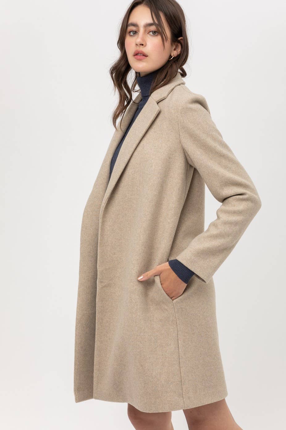 ....1002 Jacquard Fleece Long Coat w/ Side-Pockets - Adult & Kids T-Shirts, Sweatshirts & Hoodies apparel design preview 1