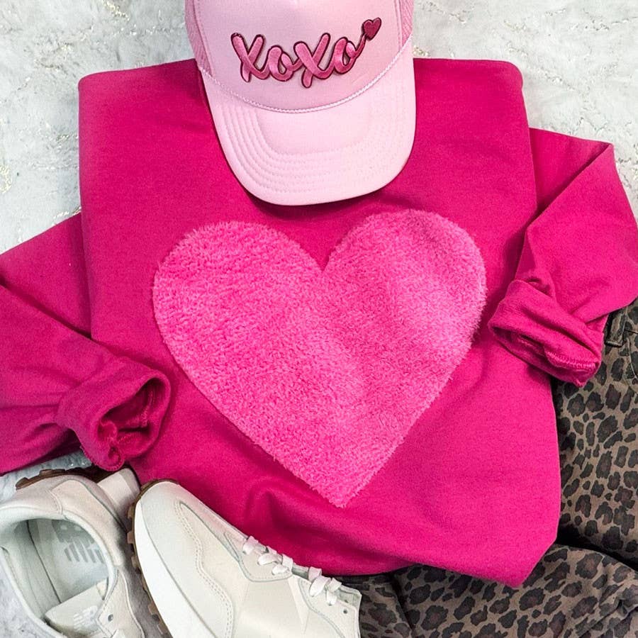 Pink Heart Fluffy - Adult & Kids T-Shirts, Sweatshirts & Hoodies apparel design preview 1