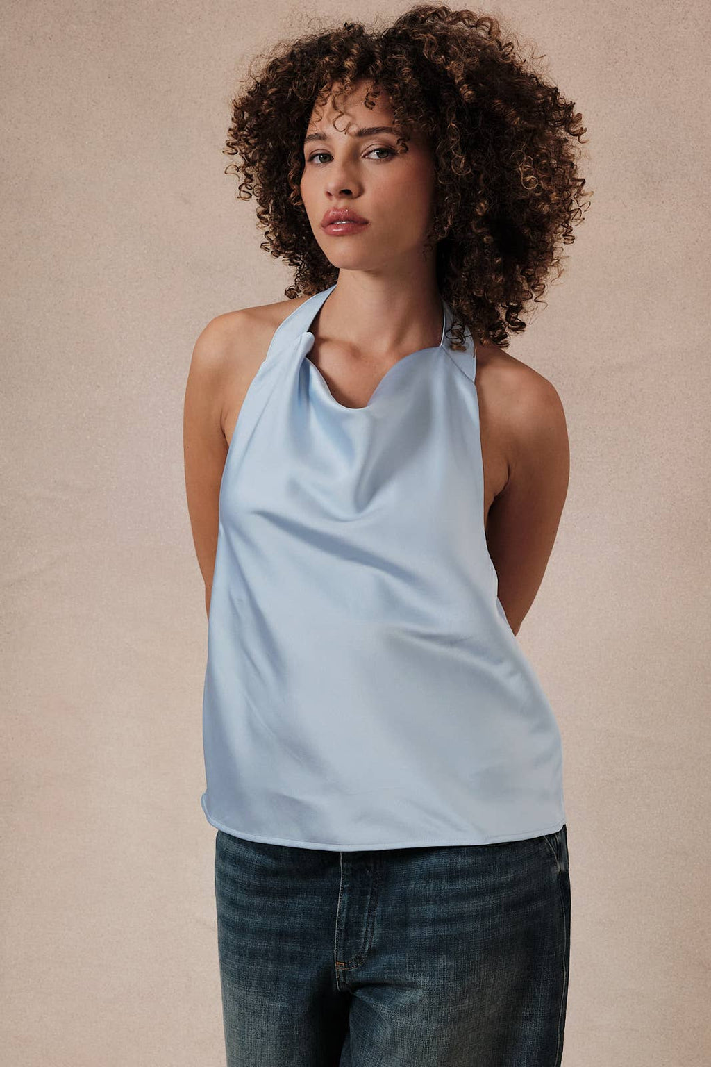 High Cowl Neck Halter Satin Top - Adult & Kids T-Shirts, Sweatshirts & Hoodies apparel design preview 1