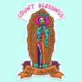 Count Blessings Not Calories Funny Sticker Decal - Adult & Kids T-Shirts, Sweatshirts & Hoodies apparel design preview 1