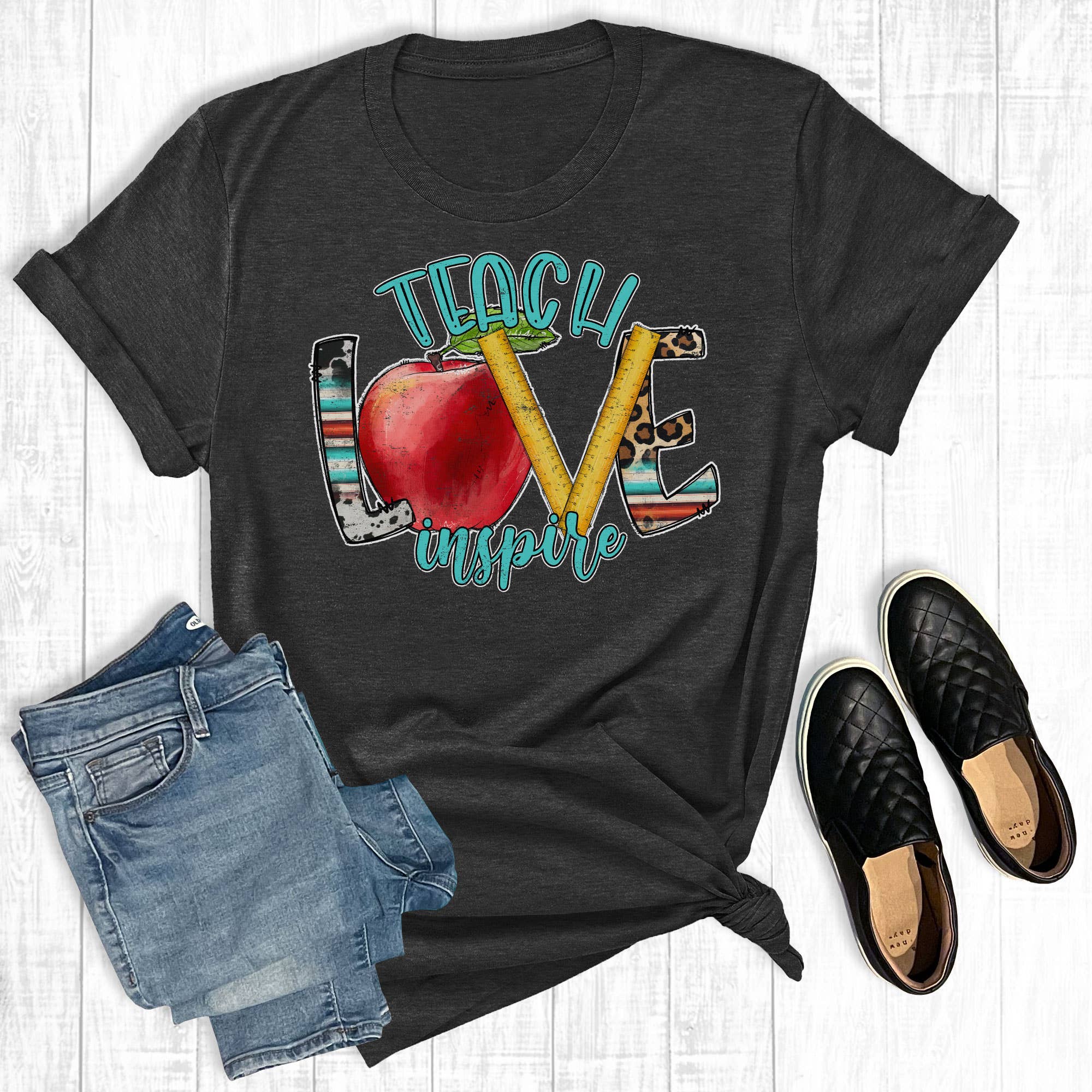 Serape Teach Love Inspire Pencils - Adult & Kids T-Shirts, Sweatshirts & Hoodies apparel design preview 1