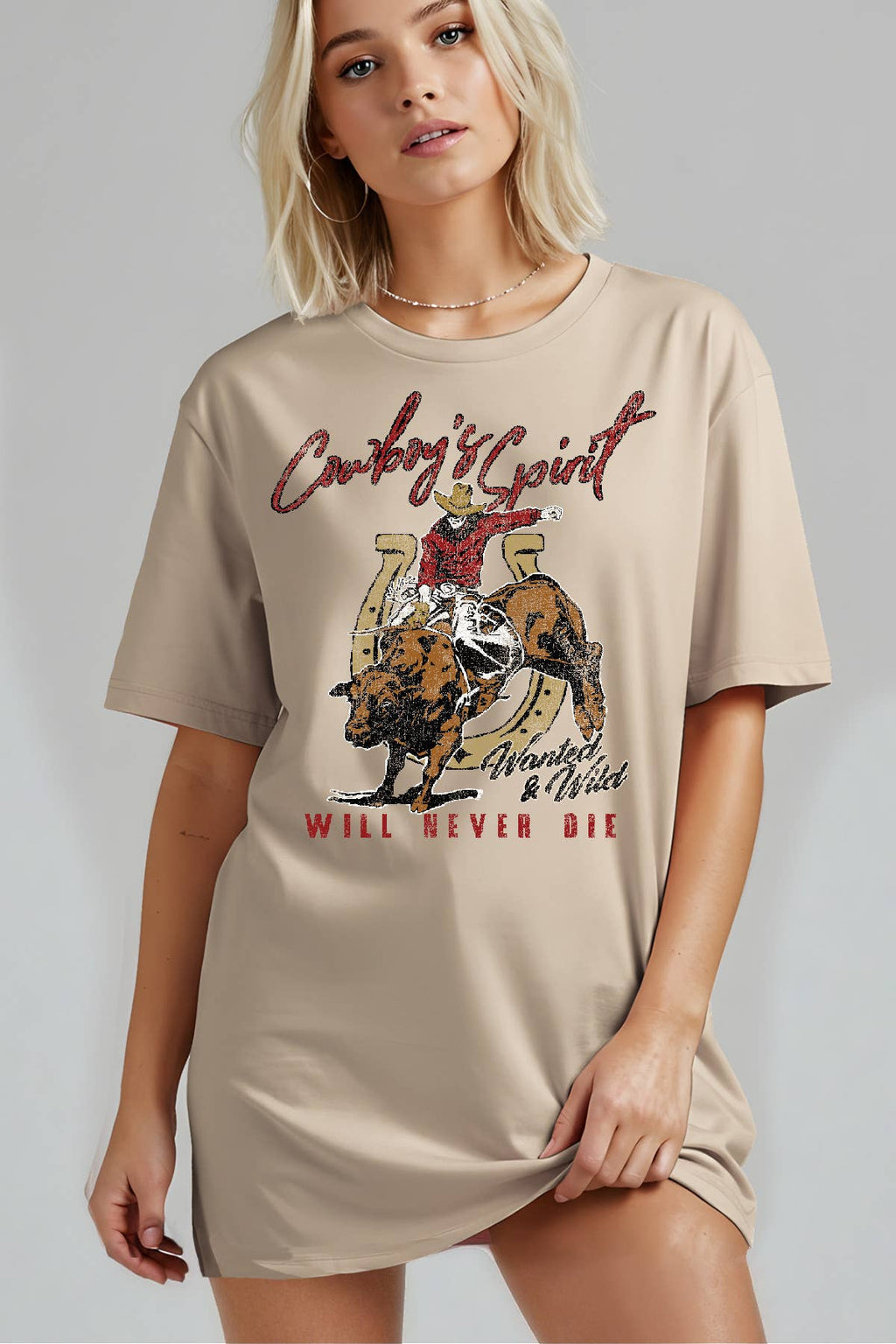 Women Cowboy Graphic Print Oversize Loose Fit Top - Adult & Kids T-Shirts, Sweatshirts & Hoodies apparel design preview 1