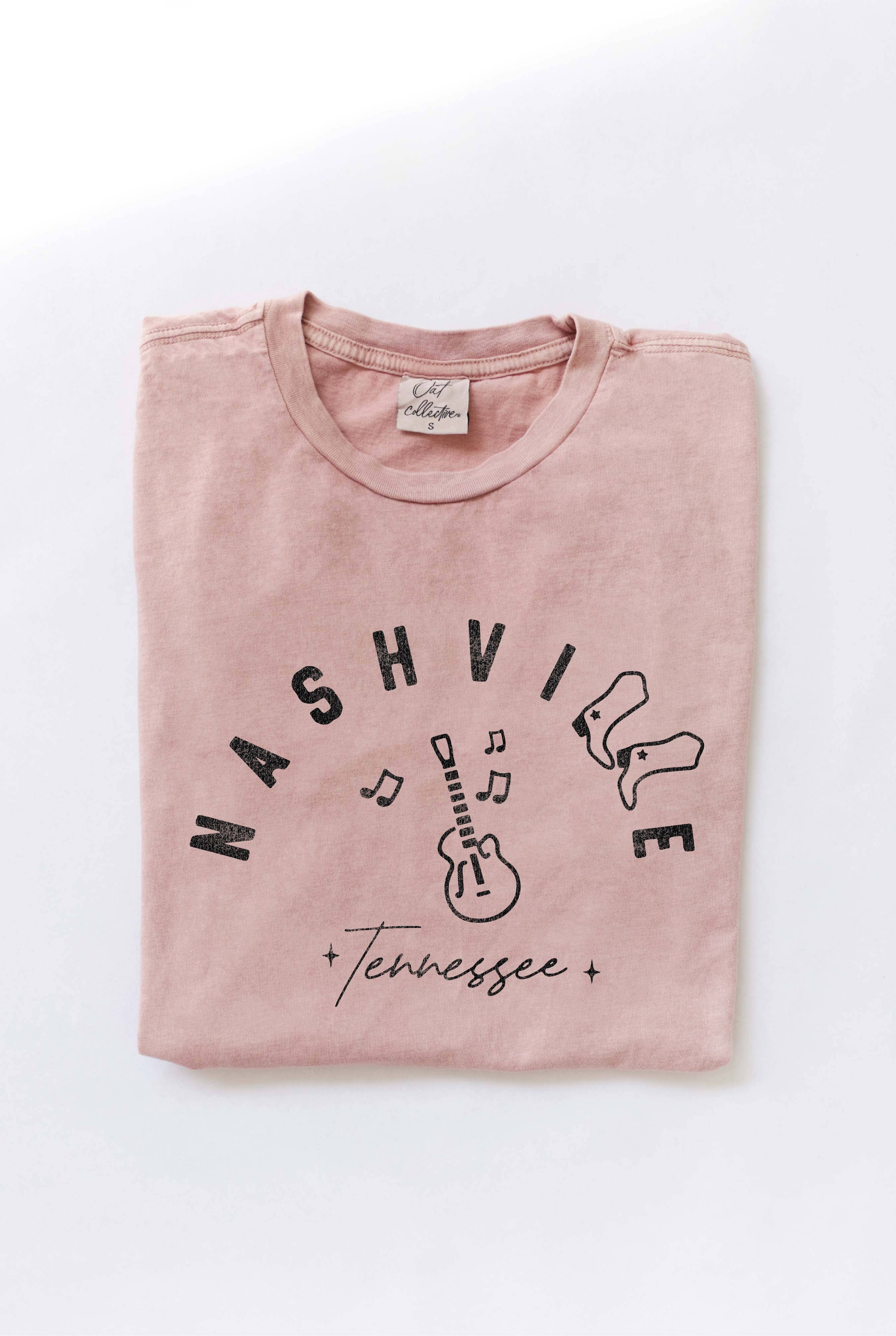 Nashville Tn Mineral Washed Top Made To Order - Adult & Kids T-Shirts, Sweatshirts & Hoodies apparel design preview 1