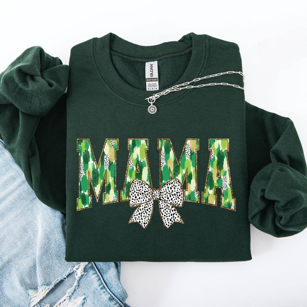 Mama, Painted, Dalmatian Bow, St Patrick's Day - Adult & Kids T-Shirts, Sweatshirts & Hoodies apparel design preview 1